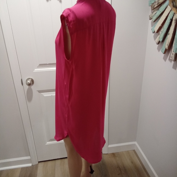 H&M Sheer Sleeveless Hot Pink Dress Size 8 - Picture 3 of 13